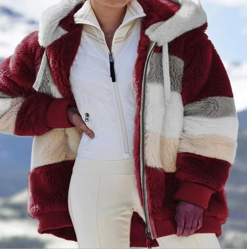 

Men Warm Thickened Lamb Puffer Jacket Winter Fleece Jacket Women Faux Shearling Outerwear Coats Female Suede Fur Jackets Coat