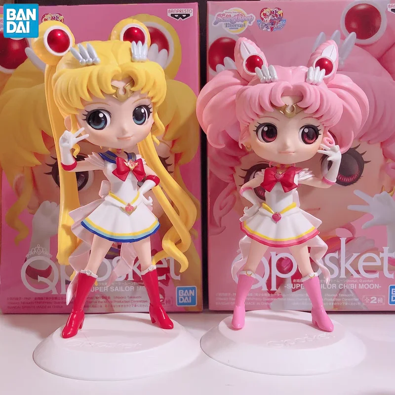 

New Bandai Figuarts Qposket Sailor Moon Cosmos Tsukino Usagi Eternal Sailor Moon Anime Action Figures Model Collection Gift Toy