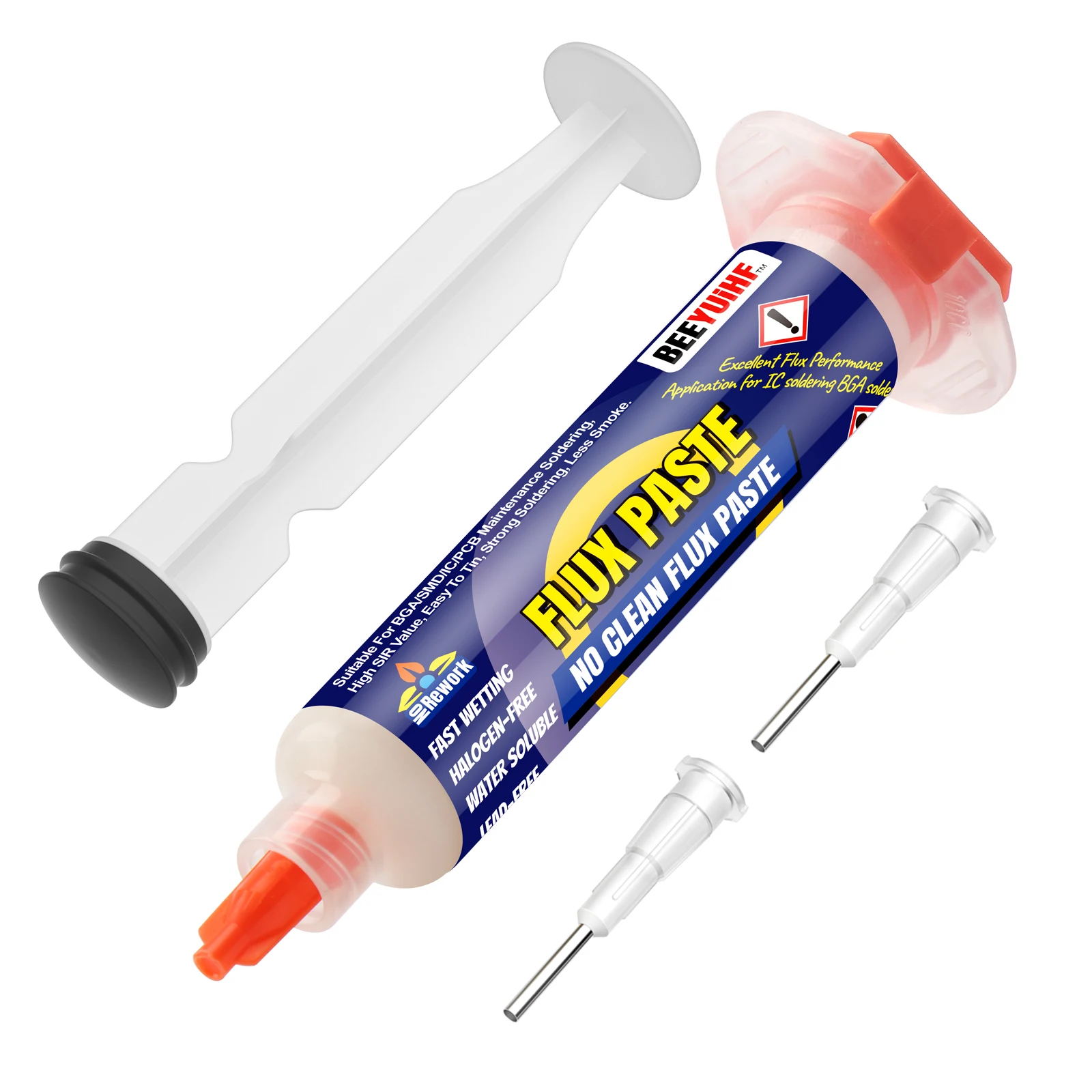 

BEEYUIHF No-Clean Soldering Flux Paste for PCB/IC/BGA/SMD/SMT/LED Repairing (10mL Syringe) #9530