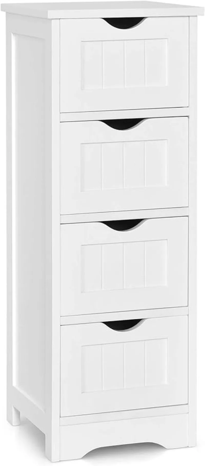 Bathroom Floor Cabinet, Wooden Storage Cabinet with 4 Drawers, Modern Side Table, Free Standing Organizer Unit
Bathroom Floor Cabinet, Wooden Storage Cabinet with 4 Drawers, Modern Side Table, Free Standing Organizer Unit