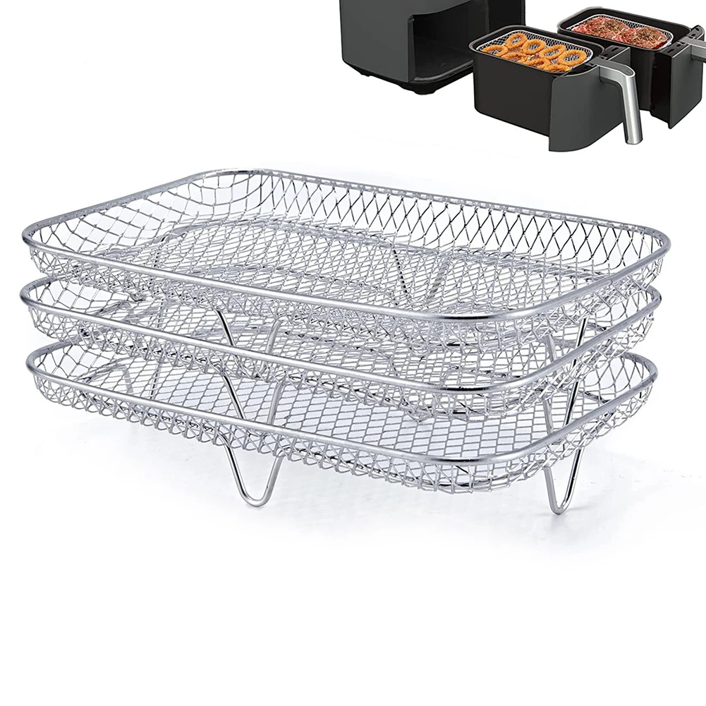 Air Fryer Steaming Rack 3-layer Stainless Steel Shelf Stackable Dehydration Rack Barbecue Rack Oven Steaming Rack Kitchen Tool
Air Fryer Steaming Rack 3-layer Stainless Steel Shelf Stackable Dehydration Rack Barbecue Rack Oven Steaming Rack Kitchen Tool