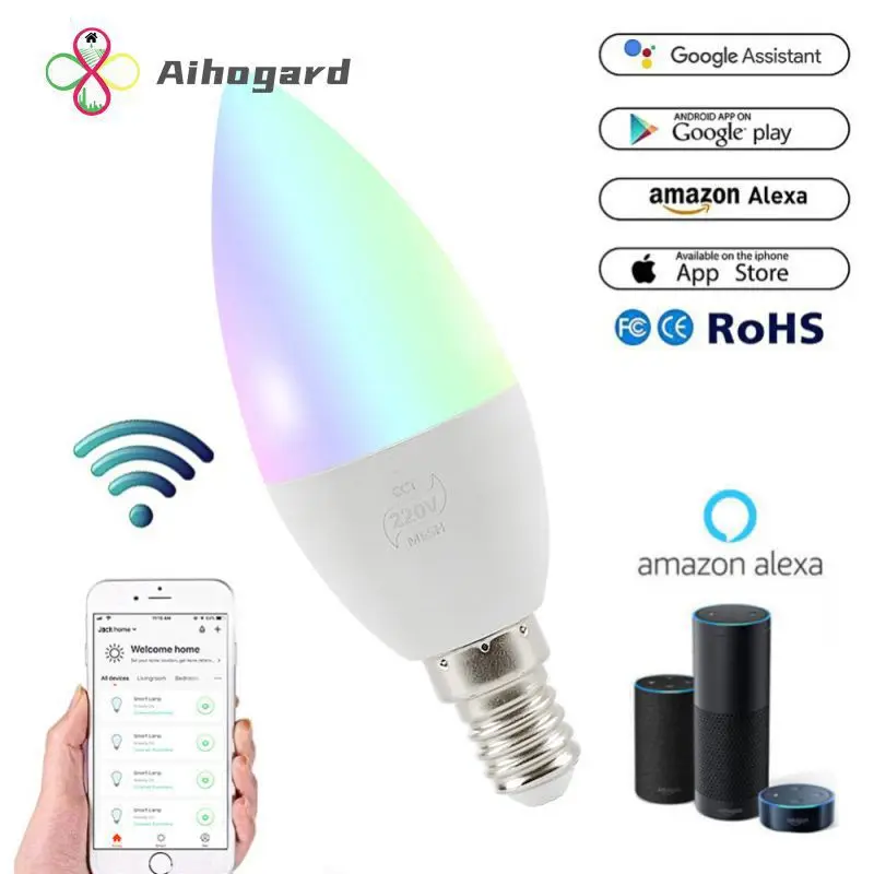 

Wireless 4.2 Smart Bulb Home Lighting Lamp E12/110V E14/220V LED 4W Warm and Cold Light Dimmable Decoration