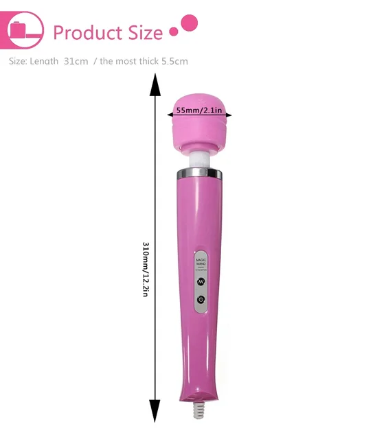 Énorme baguette magique vibromasseur pour femme, gros anciers AV, masseur de point G féminin, stimulateur de clitoris, jouets sexuels pour adultes, prise européenne 2