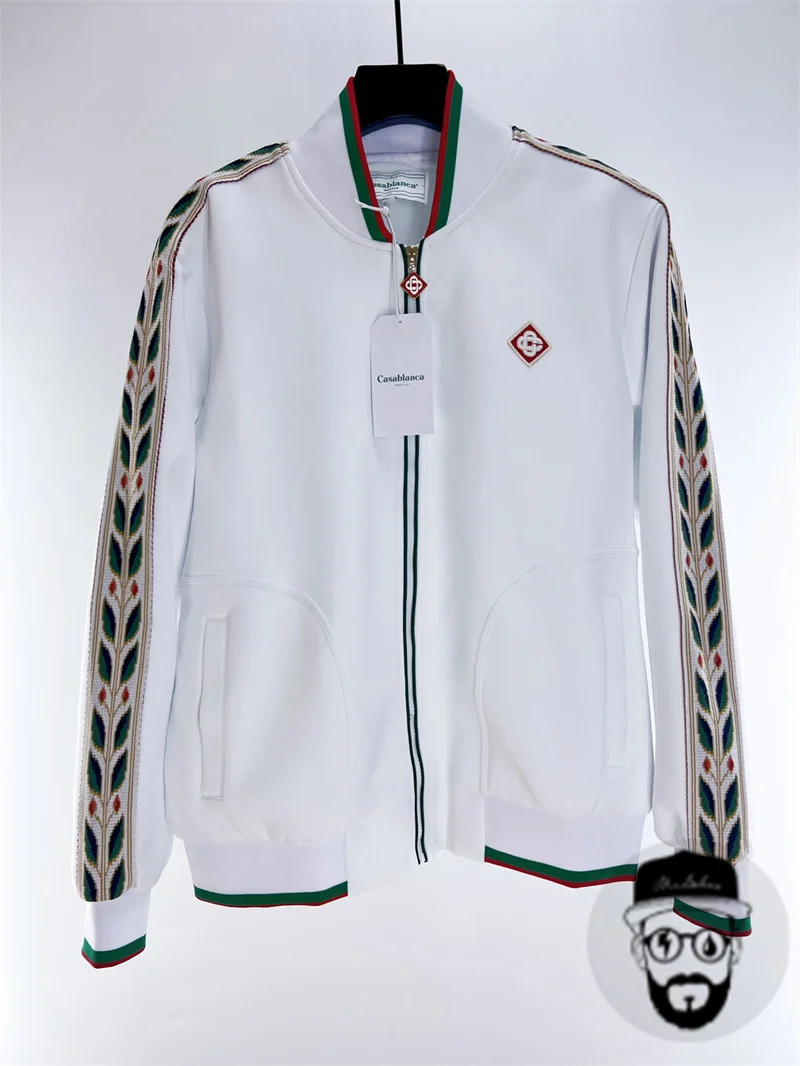Autumn and Winter New White Casablanca Men's and Women's Sportswear Set Fashion Loose Embroidered Logo Jacket
Autumn and Winter New White Casablanca Men's and Women's Sportswear Set Fashion Loose Embroidered Logo Jacket