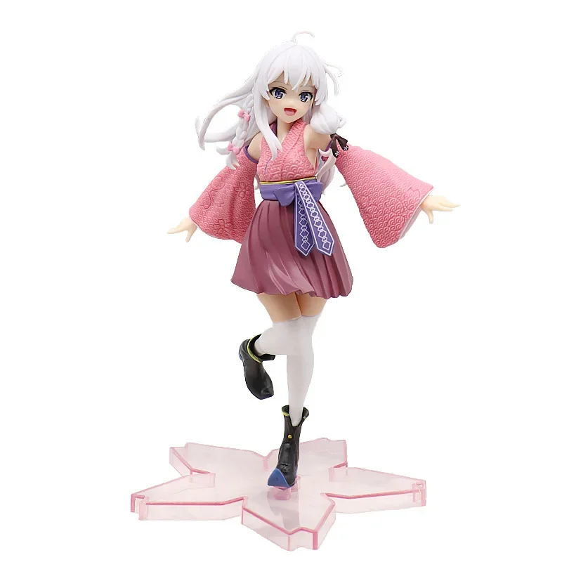 

Beautiful Girl Figure Anime Witch's Journey Kimono Elaina Gray Witch Sakura Standing Model Ornament Toys Movies and Television
