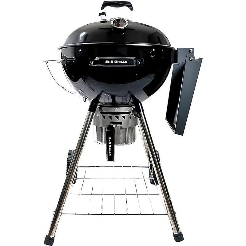 

SnS Grills Slow ‘N Sear Kettle Grill with Deluxe Insert and Easy Spin Grate for Two-Zone Charcoal Grill Cooking, Low ‘N Slow