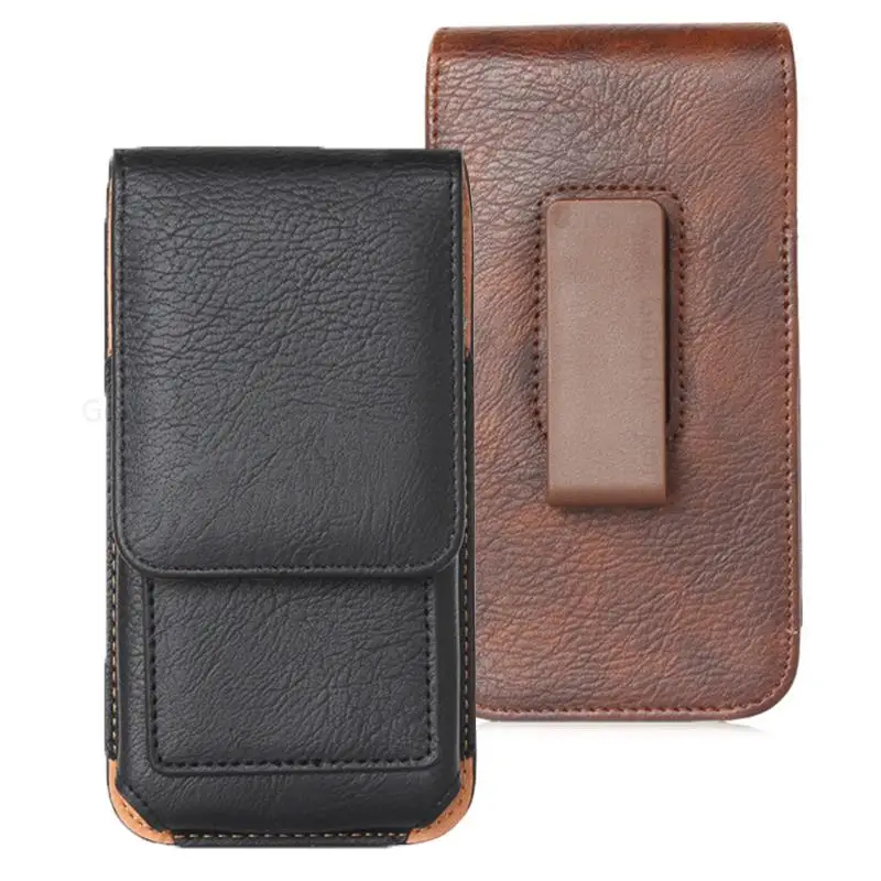 

Leather Flip Phone Pouch For Tecno Pop 7 Pro Belt Clip Waist Bag Capa For Pop 6 Pro 5S 5X 5C 5 Lite 3 Plus Card Slot Wallet Case