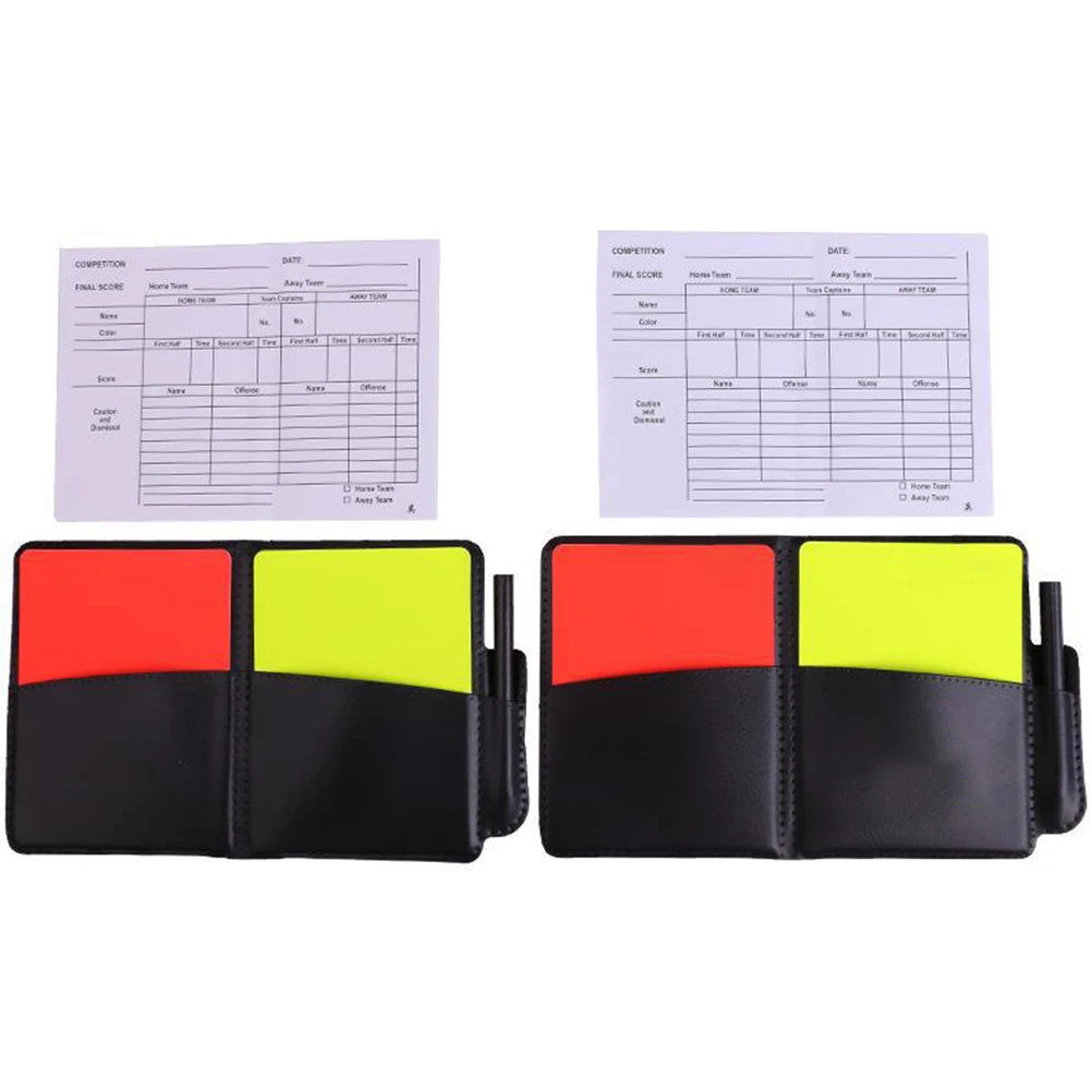 1 Set Of Red And Yellow Card Kit Football Referee Tools Leather Bag Pencil Paper 12x18 Cm Leather Material Football Accessories
1 Set Of Red And Yellow Card Kit Football Referee Tools Leather Bag Pencil Paper 12x18 Cm Leather Material Football Accessories
