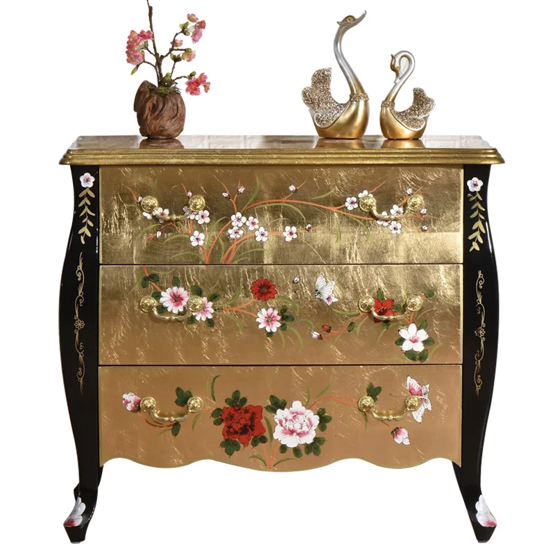 Colored gold foil three bucket cabinet, storage cabinet, solid wood entrance cabinet, hall decoration cabinet
Colored gold foil three bucket cabinet, storage cabinet, solid wood entrance cabinet, hall decoration cabinet