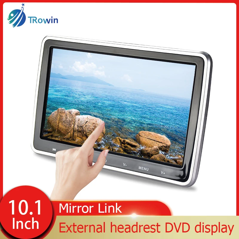 

10.1'' DVD Ultra-thin Car Headrest Monitor Player Mirror link Android FM HD 1024*600 Video Screen USB/SD Multimedia Player