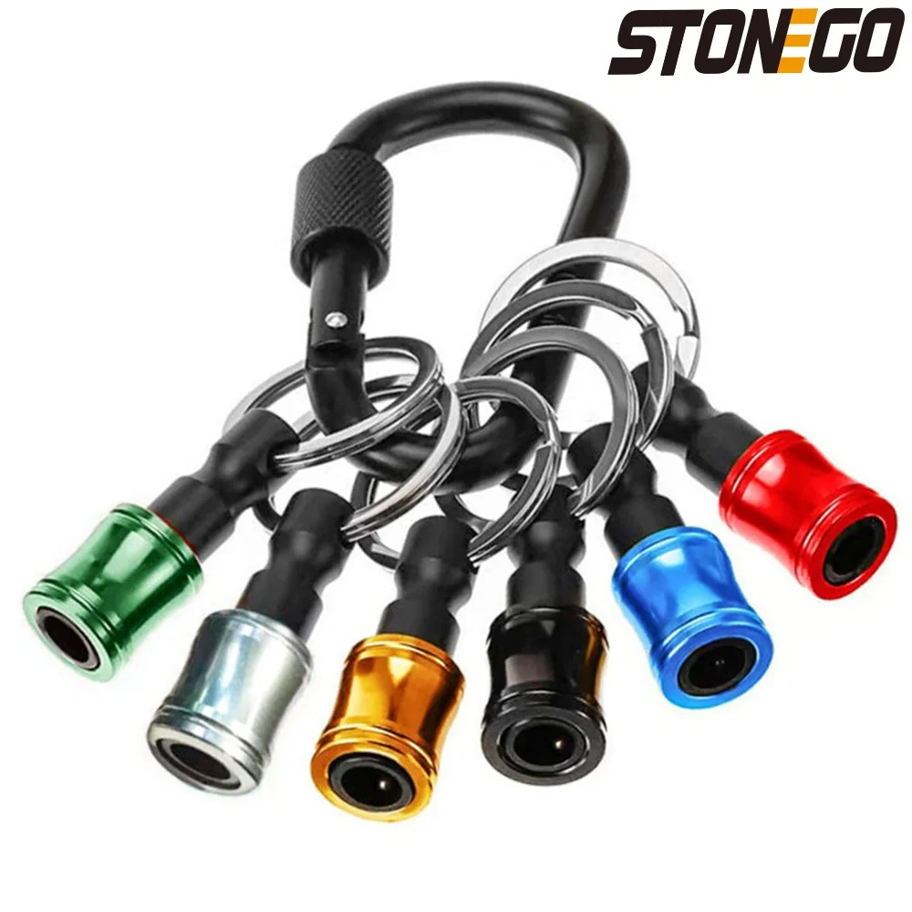 STONEGO 6Pcs/Set 1/4 Inch Hex Shank Keychain Extension Bar Screwdriver Bits Holder Socket Adapter, Fast Change Bit Holder
STONEGO 6Pcs/Set 1/4 Inch Hex Shank Keychain Extension Bar Screwdriver Bits Holder Socket Adapter, Fast Change Bit Holder
