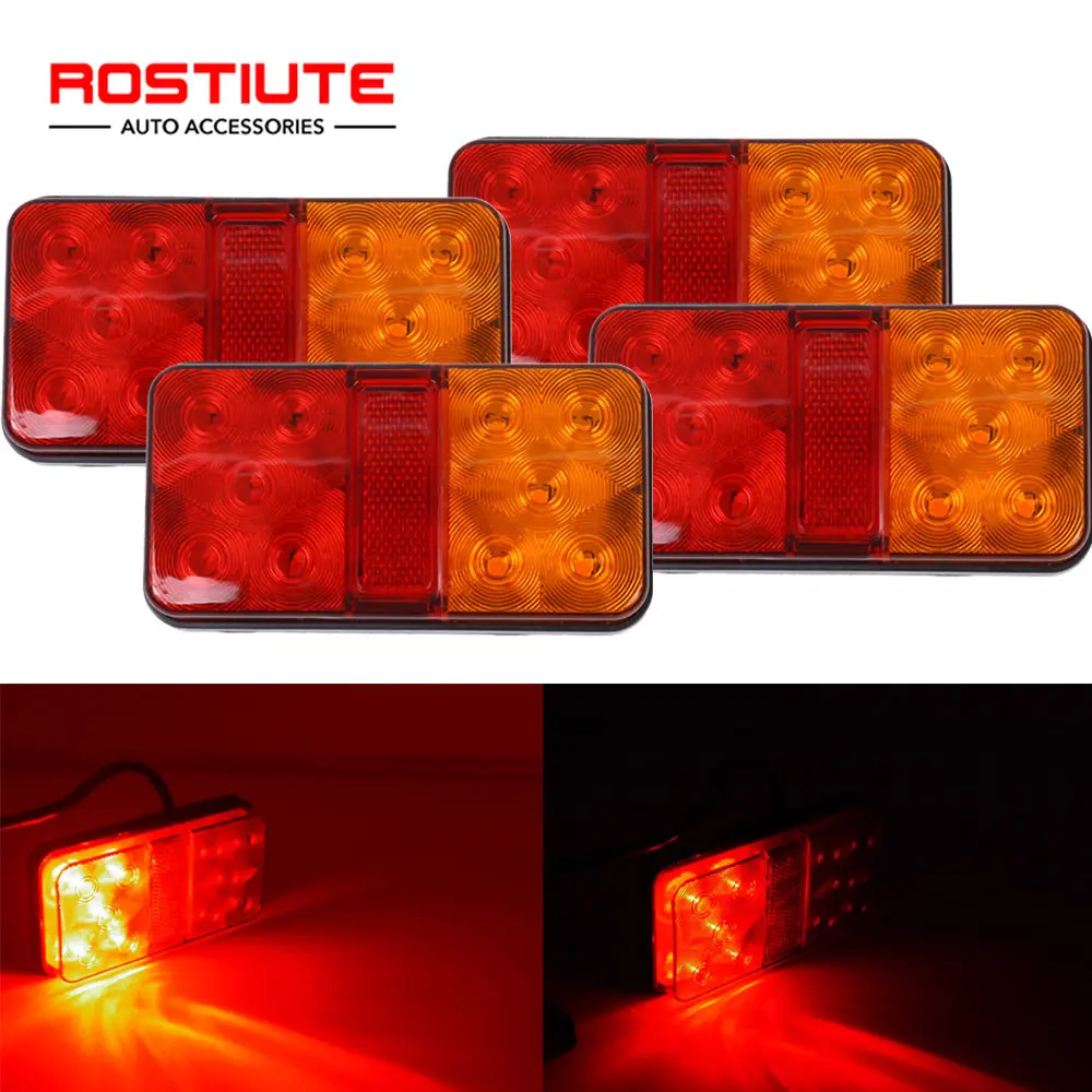 

4/2PCS 12-80V 5 LED Truck Trailer Tail Light Car taillights Turn Signal Running Reverse Brake Lamp Rear Light For Boat RV Camper