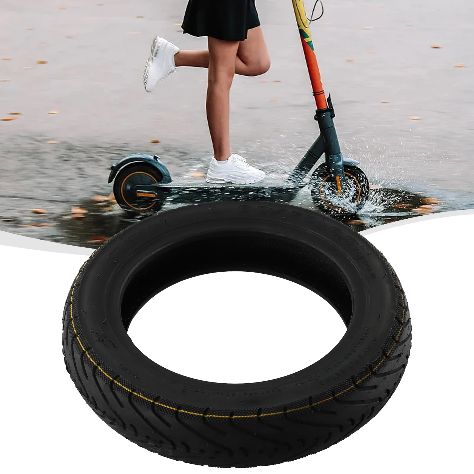 Brand New Tubeless Tire Electric Scooter 10 Inch 245*245*55mm 520g 60/70-6.5 Accessory Black Parts With Gas Nozzle
Brand New Tubeless Tire Electric Scooter 10 Inch 245*245*55mm 520g 60/70-6.5 Accessory Black Parts With Gas Nozzle
