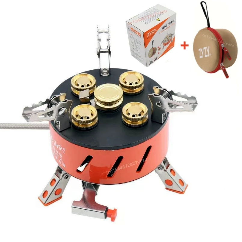 

3-Core 5-Core Burner Strong Firepower Camping Gas Stove Portable Outdoor Picnic Stove Windproof Barbecue Cooking Tourist Burner