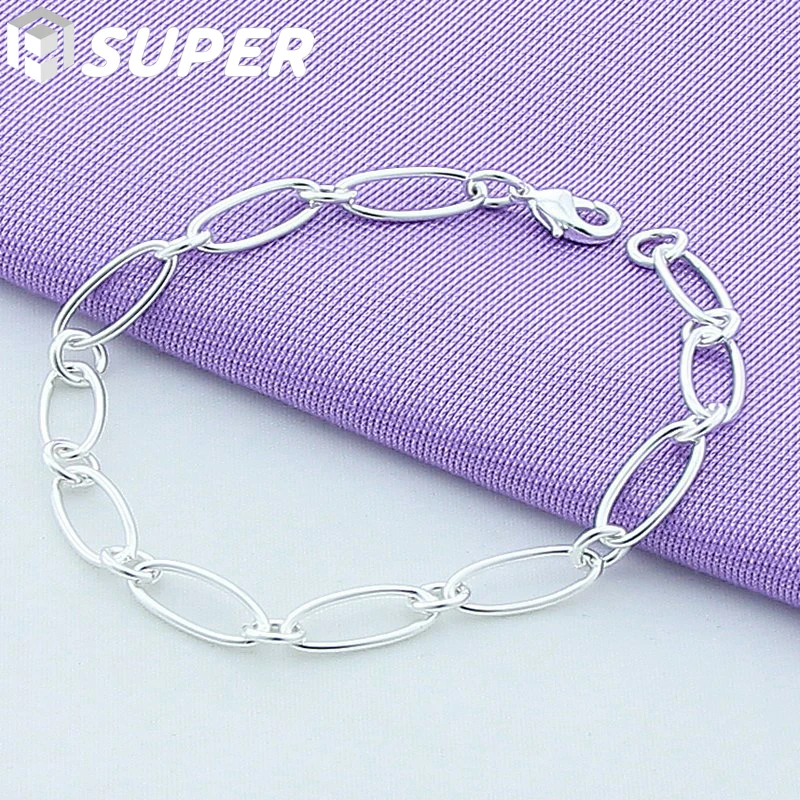 925 Sterling Silver Simple Chain Bracelet For Woman Charm Wedding Engagement Party Fashion Jewelry
925 Sterling Silver Simple Chain Bracelet For Woman Charm Wedding Engagement Party Fashion Jewelry