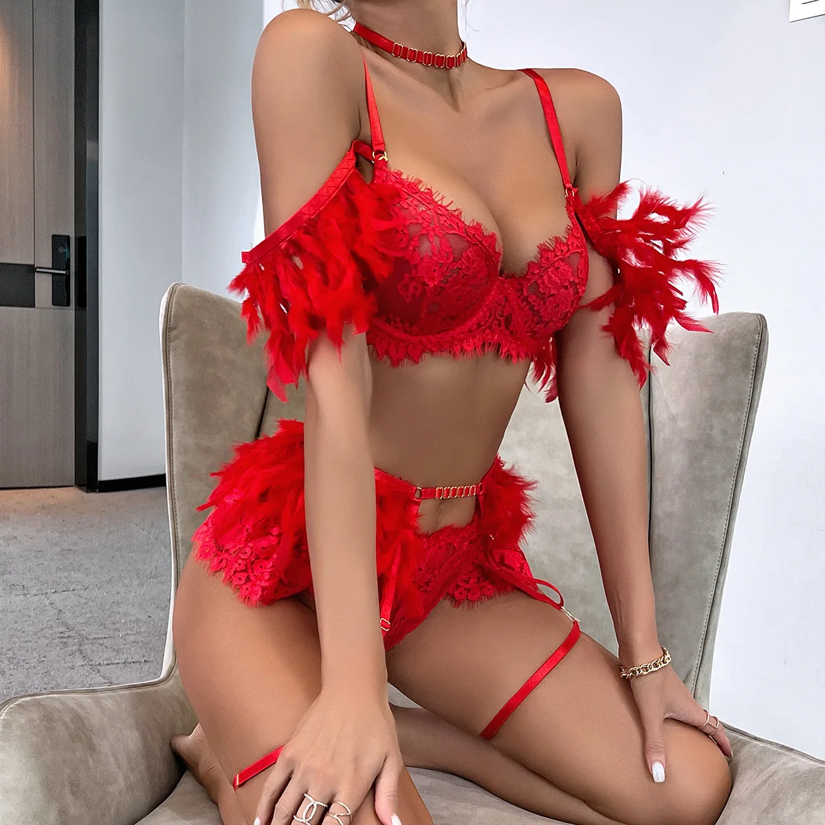 SexeLakas Women Feathers Lingerie Set Sheer Mesh Erotic Naked Outfits Uncensored Fairy Transparent Intimate Sissy Bra and Panty
SexeLakas Women Feathers Lingerie Set Sheer Mesh Erotic Naked Outfits Uncensored Fairy Transparent Intimate Sissy Bra and Panty