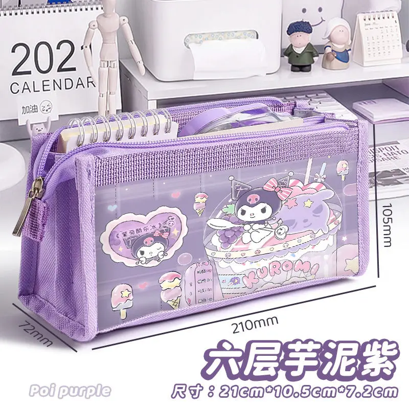 Sanrio Kuromi Pencil Case Transparent Girl Melody Stationery Box Large Capacity Good-looking Pencil Box
Sanrio Kuromi Pencil Case Transparent Girl Melody Stationery Box Large Capacity Good-looking Pencil Box