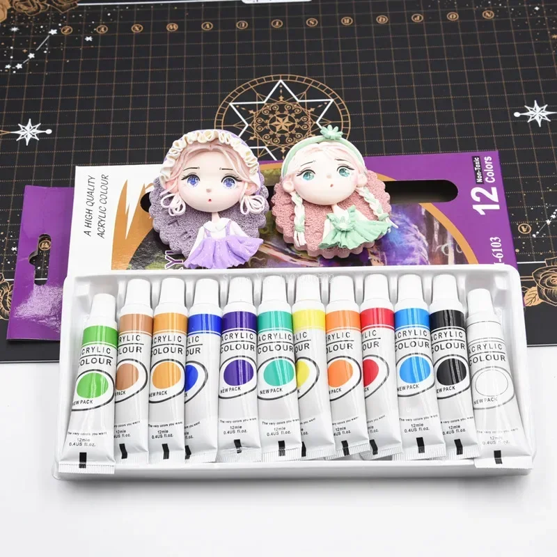 12ml/ Bottle 12-color High-quality Acrylic Paint Clay Eyes DIY Ultra Light Clay Doll Face Painting Watercolor Paint Set
12ml/ Bottle 12-color High-quality Acrylic Paint Clay Eyes DIY Ultra Light Clay Doll Face Painting Watercolor Paint Set