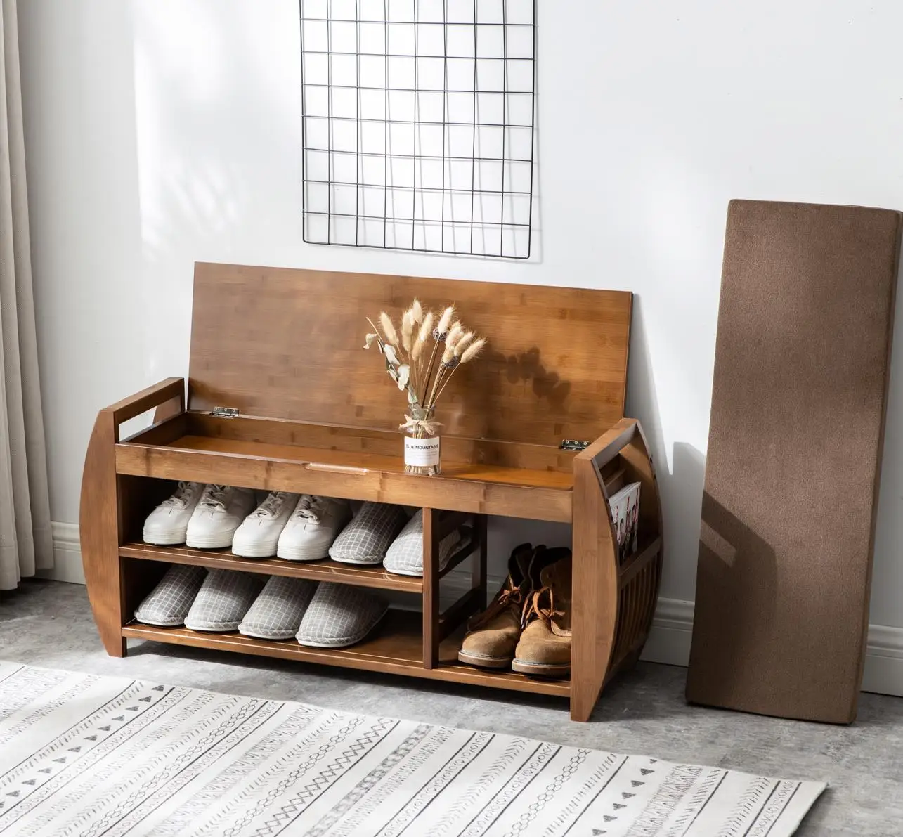 Natural Bamboo Hallway Furniture Shoe Storage Rack Bench 2-Tier Cushion Seat Living Room Shoe Organizer Entryway Storage
Natural Bamboo Hallway Furniture Shoe Storage Rack Bench 2-Tier Cushion Seat Living Room Shoe Organizer Entryway Storage