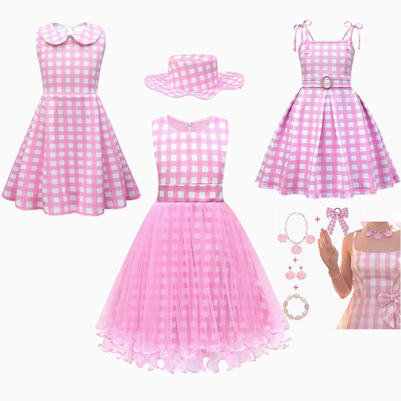 2023 Hot Movie Cosplay Costume for Girls Pink Plaid Dress Kids Birthday Halloween Carnival Party Clothes Vestidos Accessories
2023 Hot Movie Cosplay Costume for Girls Pink Plaid Dress Kids Birthday Halloween Carnival Party Clothes Vestidos Accessories