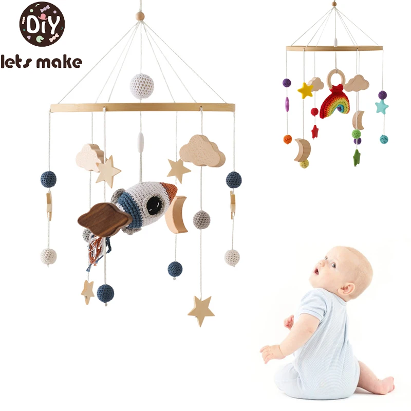 Baby Wooden Bed Bell Handmade Crochet Rocket Pendant Musical Baby Hanging Toy Crib Mobile Wood Toy Holder Bracket Infant Gift
Baby Wooden Bed Bell Handmade Crochet Rocket Pendant Musical Baby Hanging Toy Crib Mobile Wood Toy Holder Bracket Infant Gift