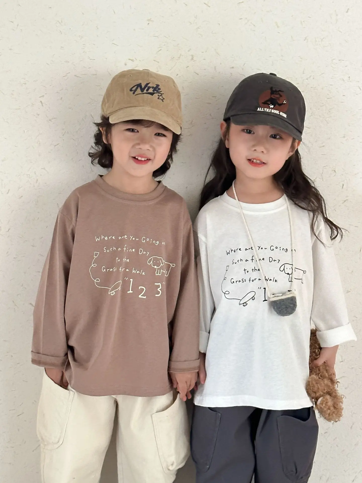2025 Spring New Children Long Sleeve T Shirts Letter Print Girls Cotton Casual Tees Boys Versatile Bottoming Shirts Kids Clothes 18