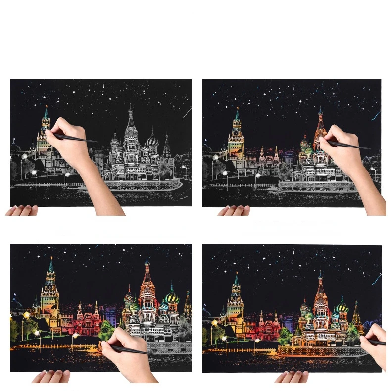 Картина «сделай сам» для рисования царапин, игрушка, красочный город, картина ночного вида, обучающая карта, игрушка-царапина, креативный подарок для детей на день рождения
Картина «сделай сам» для рисования царапин, игрушка, красочный город, картина ночного вида, обучающая карта, игрушка-царапина, креативный подарок для детей на день рождения