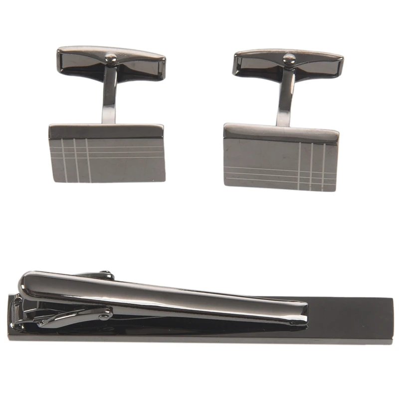 Classic Square Stripe Business Men's Cufflinks Tie Clip Set Tie Pin Tie Bar Clips
Classic Square Stripe Business Men's Cufflinks Tie Clip Set Tie Pin Tie Bar Clips