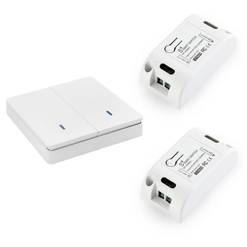 Wireless Smart Light Switch RF 433Mhz Lighting Control Intelligent Switch AC 90-250V 10A Module( 1 W And 2 C)
Wireless Smart Light Switch RF 433Mhz Lighting Control Intelligent Switch AC 90-250V 10A Module( 1 W And 2 C)