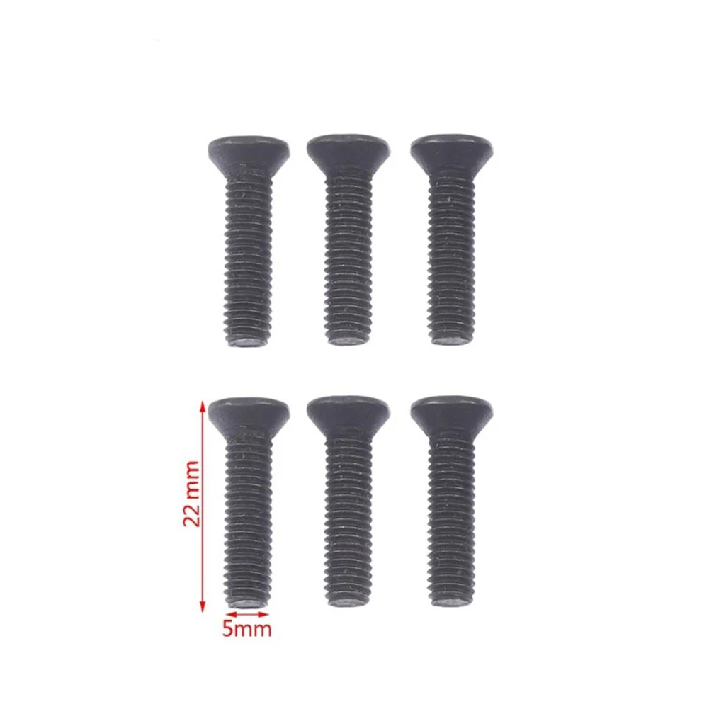 

6Pcs Fixing Screw M5 20mm M6 22mm Left Hand Thread For 1/2''UNF 3/8''UNF Drill Chuck Shank Adapter Flat Countersunk Screw