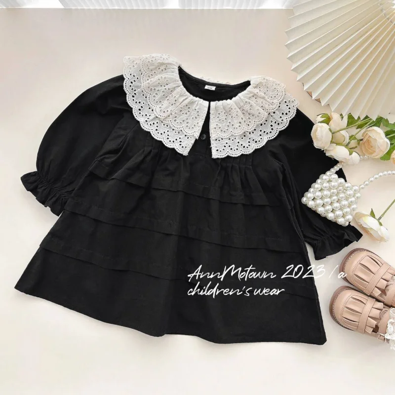 Fashionable Girls Casual Dress in Korean Style, Autumn 2023 Collection, with Retro Audrey Hepburn-inspired Design Girl Clothes
Fashionable Girls Casual Dress in Korean Style, Autumn 2023 Collection, with Retro Audrey Hepburn-inspired Design Girl Clothes