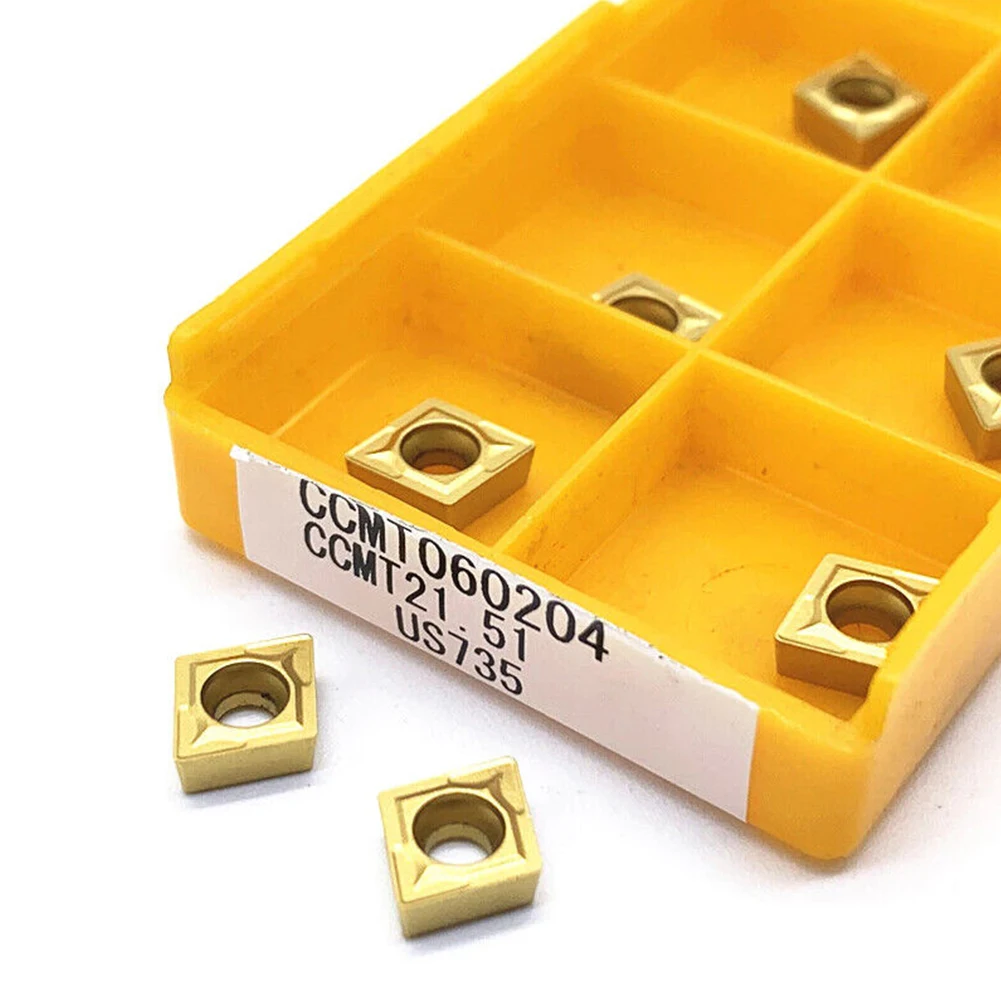 10 Pcs CCMT060204 VP15TF/UE6020/US735 Carbide Inserts Blades Coated Metal Lathe Turning Tools Metalworking Trimming Tool
10 Pcs CCMT060204 VP15TF/UE6020/US735 Carbide Inserts Blades Coated Metal Lathe Turning Tools Metalworking Trimming Tool