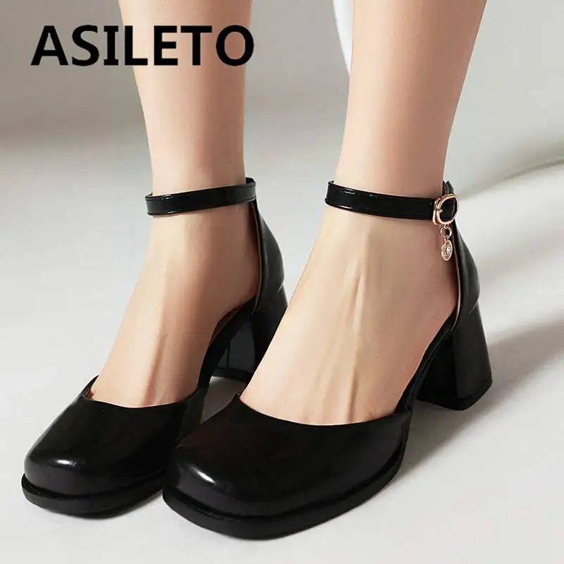 ASILETO Design Women Pumps Square Toe Block Heel 6cm Buckle Strap Sexy Dating Female Shoes Solid Plus Size 40 41 42 43 S4956
ASILETO Design Women Pumps Square Toe Block Heel 6cm Buckle Strap Sexy Dating Female Shoes Solid Plus Size 40 41 42 43 S4956