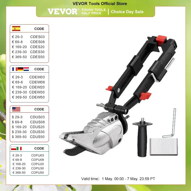 

VEVOR Board Cutter Drill Attachment Board Shears Attachment with 360 Degree Pivoting Head for Cutting Max 0.5" Fiber Cement