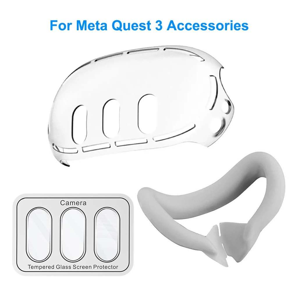 For Meta Quest 3 Accessories VR Helmet Protective Cover, Dustproof Anti-scratch Face Cover, 3pcs Tempered Film for Meta Quest 3
For Meta Quest 3 Accessories VR Helmet Protective Cover, Dustproof Anti-scratch Face Cover, 3pcs Tempered Film for Meta Quest 3