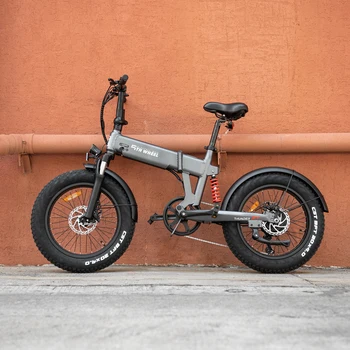 접이식 전기 자전거 고무 팻 타이어, 20*4.0 인치, 500W 모터, 20mph 최대 속도 48V 10.4Ah 배터리, 50 마일 범위, 시마노 7