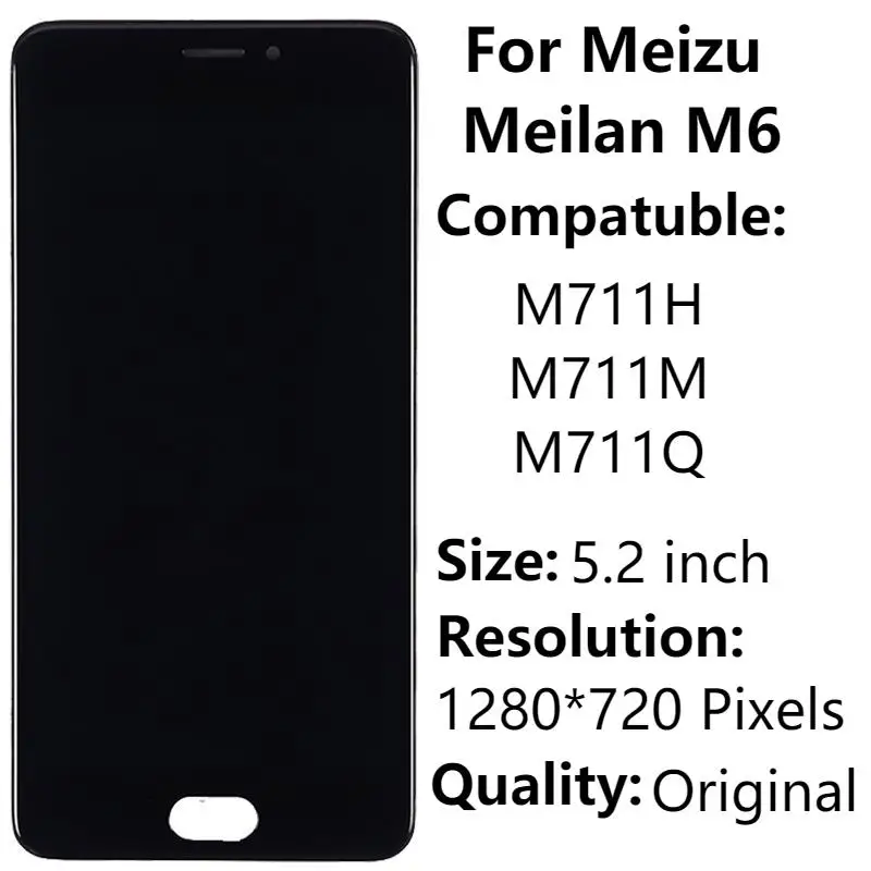 Оригинальный ЖК-дисплей 5,2 дюйма Meilan 6 с рамкой для дисплея Meizu M6, сенсорный экран M6, M711H, M711M, M711Q, ЖК-экран, стекло в сборе
Оригинальный ЖК-дисплей 5,2 дюйма Meilan 6 с рамкой для дисплея Meizu M6, сенсорный экран M6, M711H, M711M, M711Q, ЖК-экран, стекло в сборе