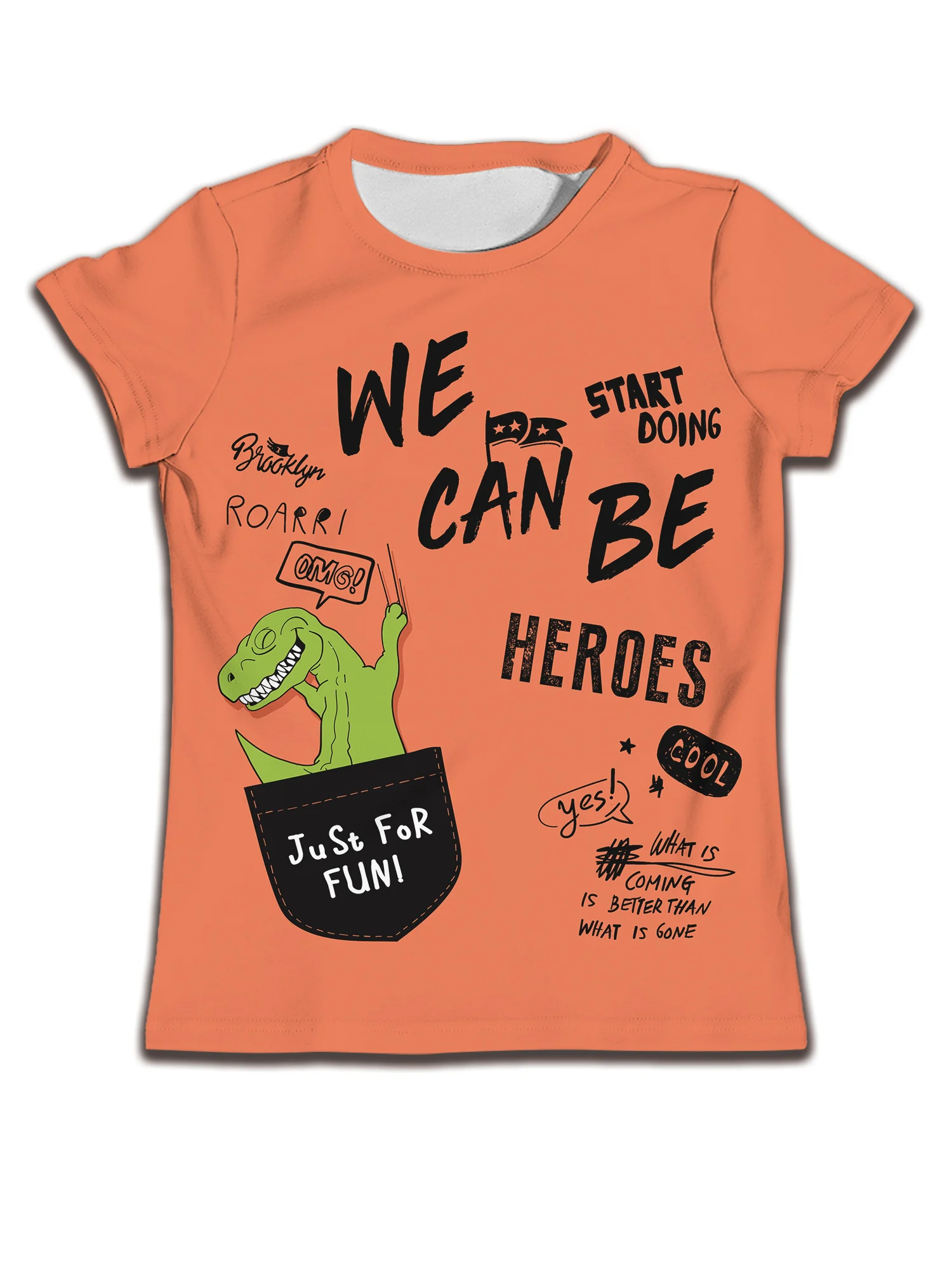 

Подарки для детей от 3 до 14 лет рубашки для девочек детские Мультяшные баскетбольные футболки Оранжевые Детские топы топ для мальчиков динозавр