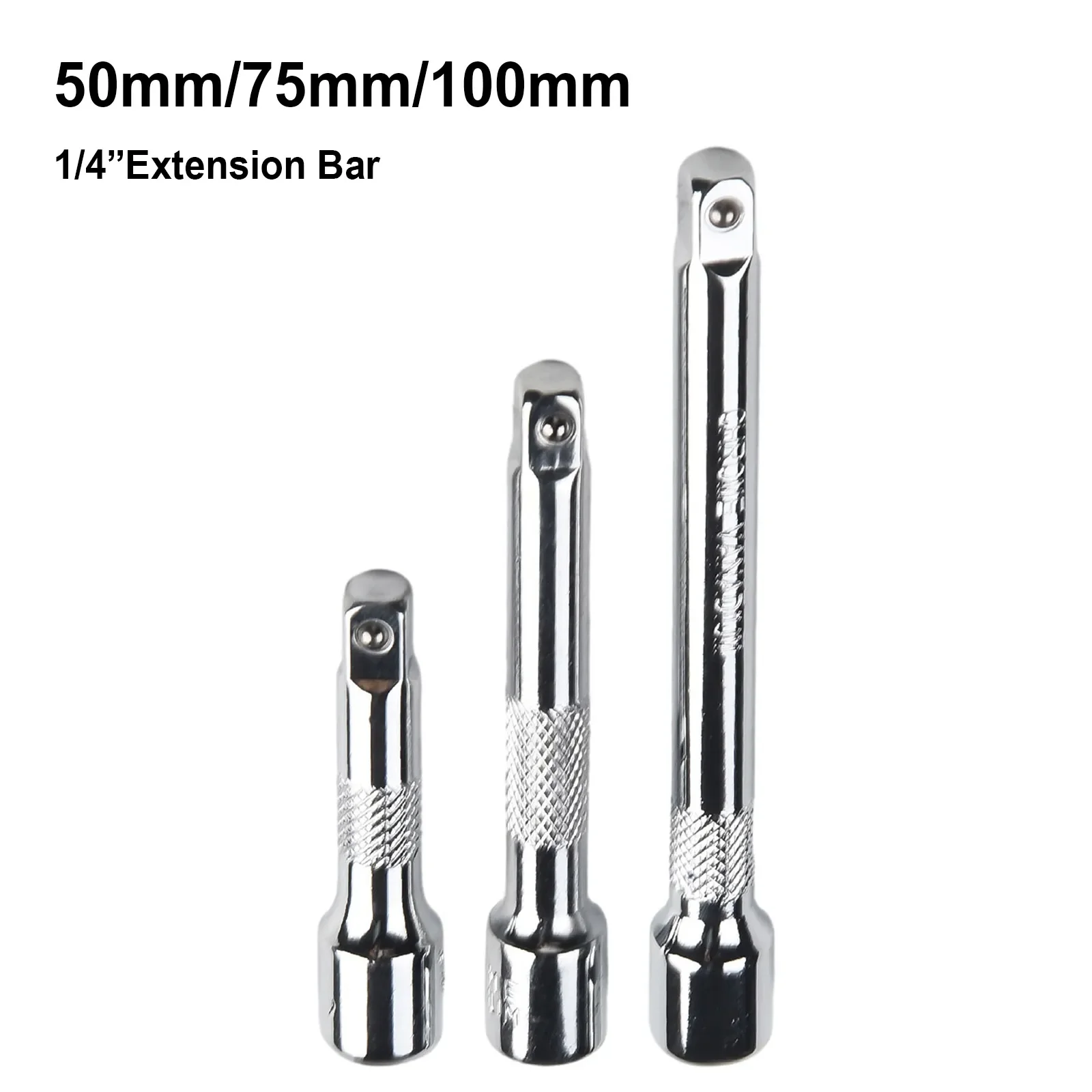 3pcs 50/75/100mm Chromed Steel Extension Bar Ratchet Socket Wrench Adapter For 1/4inch Sleeve Power Tools Accessories
3pcs 50/75/100mm Chromed Steel Extension Bar Ratchet Socket Wrench Adapter For 1/4inch Sleeve Power Tools Accessories