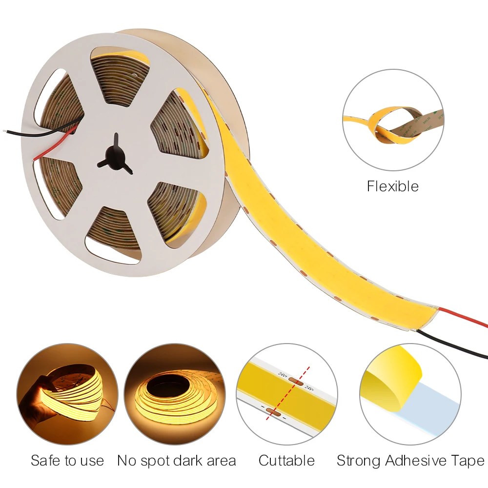 40W LED COB Strip Ultra Bright Ceiling Light Strip Store Lighting 12V 24V Strip Light 1600leds High Brightness Ribbon LED Tapes
40W LED COB Strip Ultra Bright Ceiling Light Strip Store Lighting 12V 24V Strip Light 1600leds High Brightness Ribbon LED Tapes