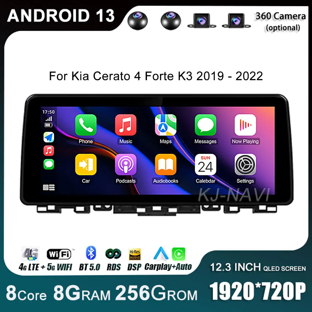 

12.3 Inch Android 13 For Kia Cerato 4 Forte K3 1920*720P 2019 - 2022 Car Multimedia Player Stereo BT Carplay Wifi OEM Style Unit
