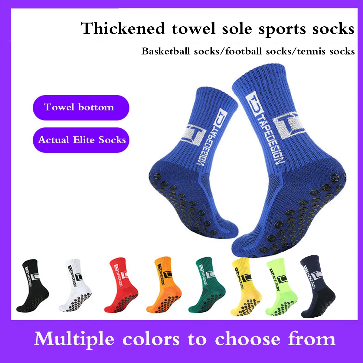

Men's Socks Soccer Non Skid Ball Socks Anti Slip Non Slip Pads for Football Basketball Sports Socks,3/5 Pairs