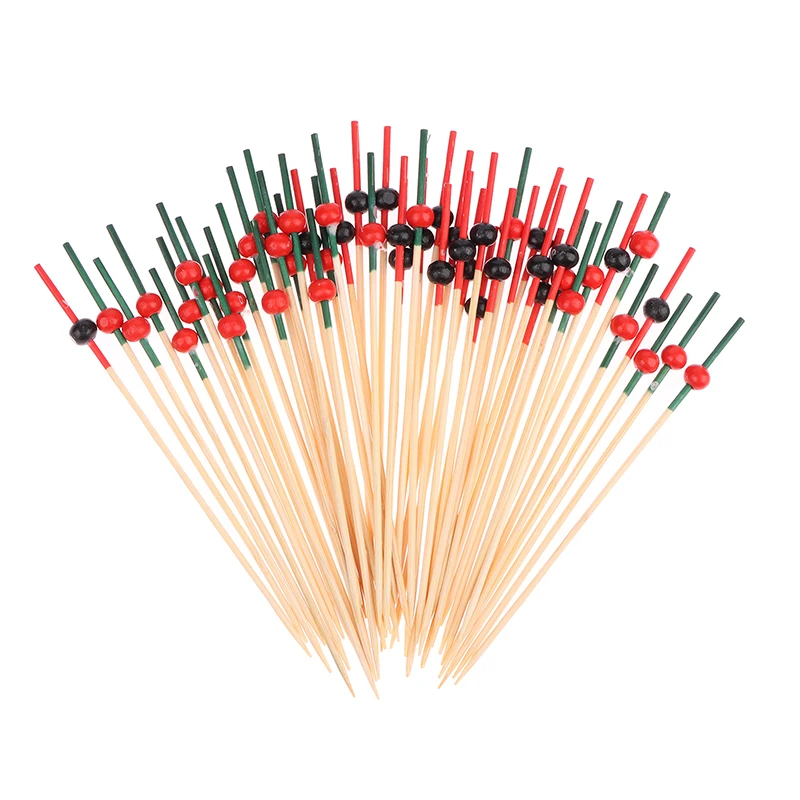 

100 шт. 12 см бамбуковые зубочистки, подставка для буфета, вилка, десерт, салатная палочка, Коктейльные Шпажки для праздника, вечеринки, искусственное украшение