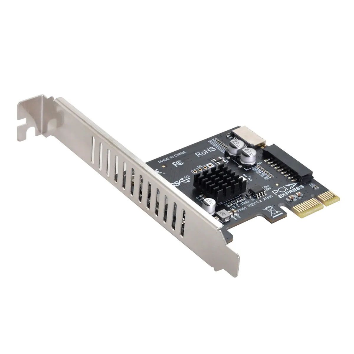 

CYDZ PCI-E 1X Express Adapter Type-E USB 3.1 Front Panel 5Gbps Socket & USB 2.0 to