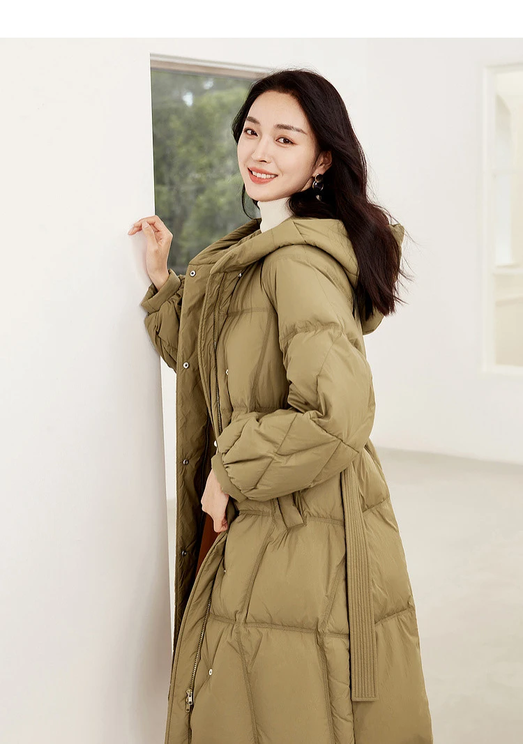 SENTUBILA Women's Winter Puffer Down Jacket Women 2024 Hooded Lantern Sleeve Windproof Mid-Length Down Coats Ladies W44Y58448X SENTUBILA Women's Winter Puffer Down Jacket Women 2024 Hooded Lantern Sleeve Windproof Mid-Length Down Coats Ladies W44Y58448X