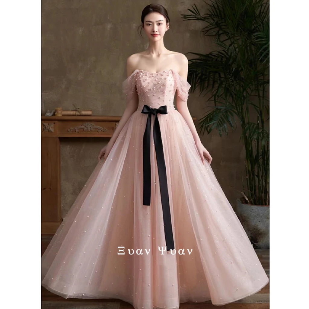 Pink Gorgeous Cocktail Dresses Strapless Pearl Tulle Ruched Off the Shoulder Ribbon Elegant Wedding Party Prom Evening Gowns
Pink Gorgeous Cocktail Dresses Strapless Pearl Tulle Ruched Off the Shoulder Ribbon Elegant Wedding Party Prom Evening Gowns