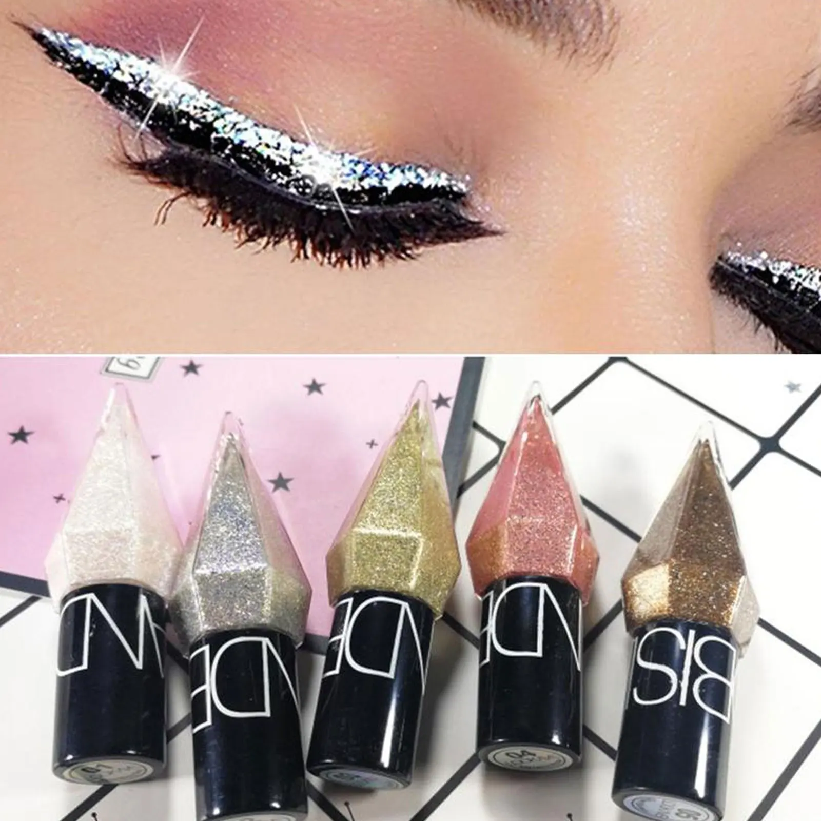 Eye Shadow Pearlescent Diamond Eye Shadow Liquid 5-color Sequins MakeUp Smooth Mini Fine Brush Eyeliner Shine And Head
Eye Shadow Pearlescent Diamond Eye Shadow Liquid 5-color Sequins MakeUp Smooth Mini Fine Brush Eyeliner Shine And Head