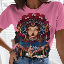 

Chinese Style T-shirts Peking Opera Role 3d Printed Tshirt Women Short-sleeve O-Neck Streetshirts Casual Oversized New Lady Tops