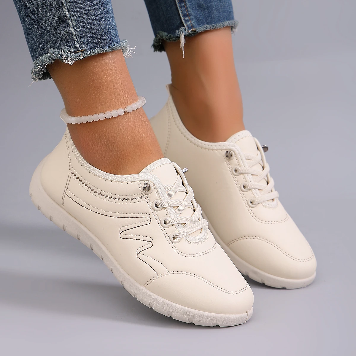 Spring new women's sports shoes, fashionable, breathable, lightweight, non-slip, wear-resistant, casual sports shoes, flat shoes 34 Sd538114583c34a5ba64351dfd75cf989T
