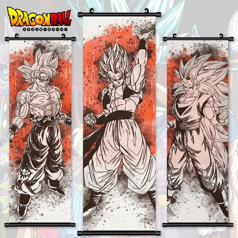 

Printed Poster Japan Anime Wall Dragon Ball Artwork Goku Pictures Paintings Canvas Super Saiyan Hanging Scrolls Home Room Decor